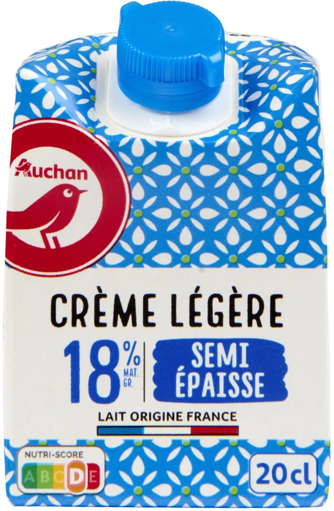 Crème légère semi épaisse 18%