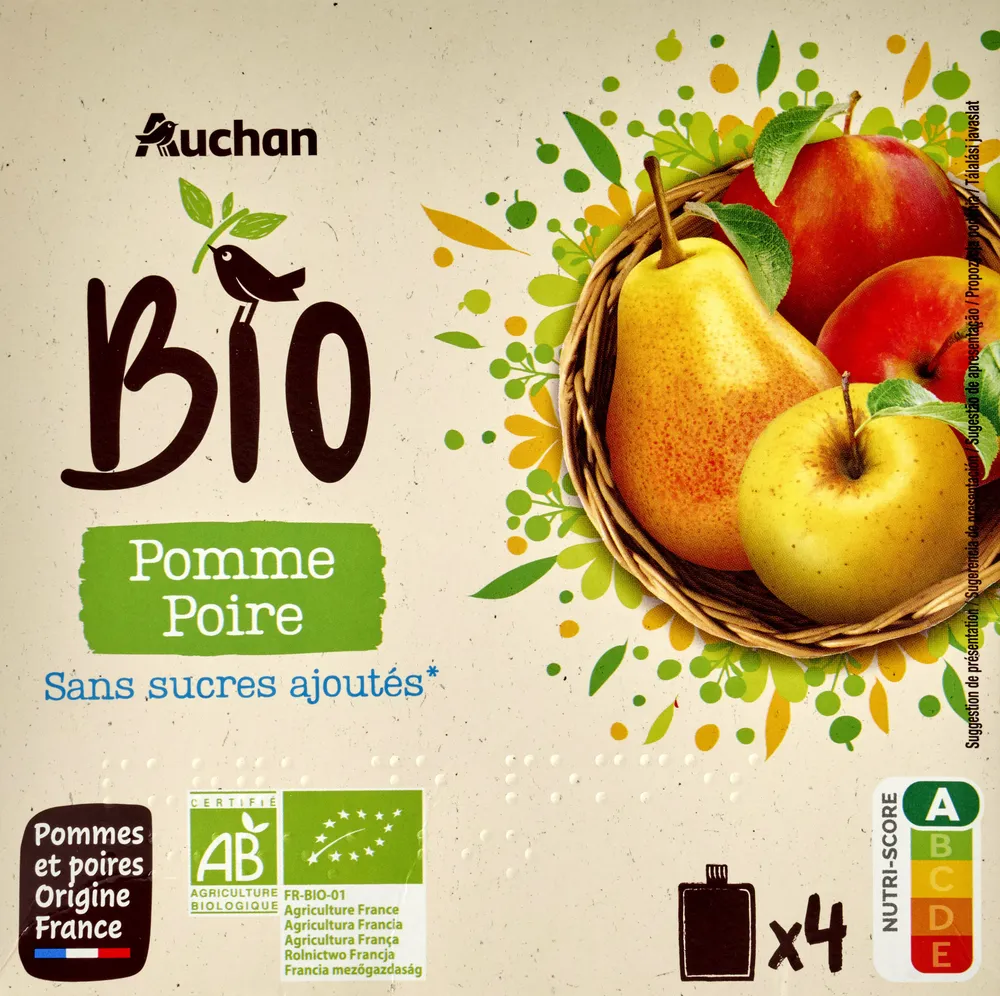 Puree de pomme poire bio