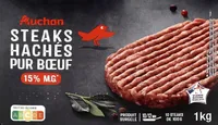 10 Steaks Hachés pur bœuf 15% de matières grasses