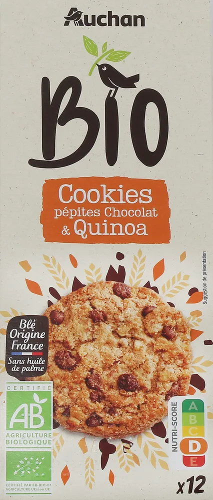 Cookies pépites de chocolat et quinoa BIO