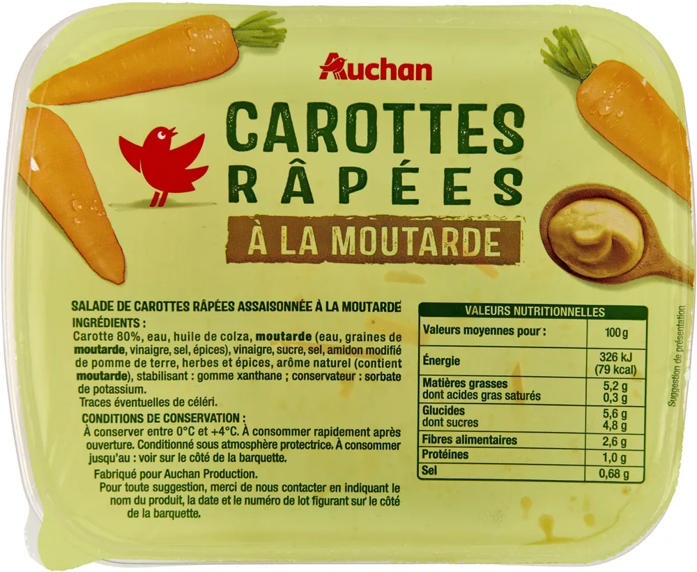 Salade carottes râpées à la moutarde