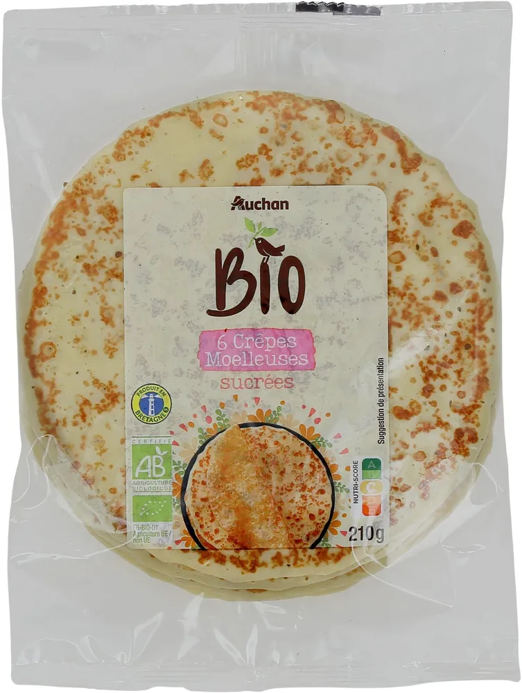 AUCHAN PETITES CREPES MOELLEUSES BIO 6X35g