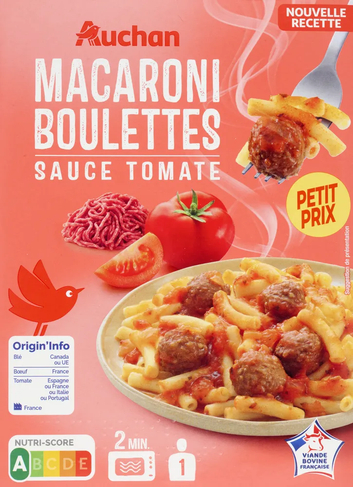 MACARONI BOULETTES VBF sauce tomate