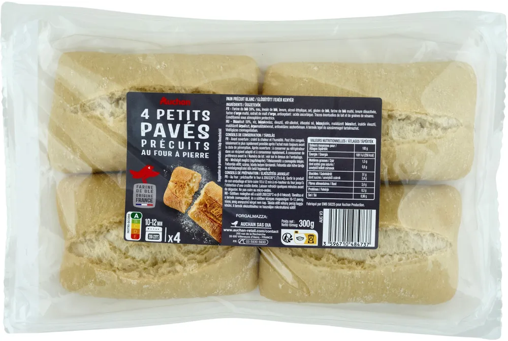 4 petits paves precuits au four a pierre