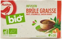 AUCHAN BIO Infusion Brûle graisseMaté, citronnelle, saveur orange