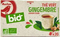 AUCHAN BIO Thé vert gingembre saveur citron