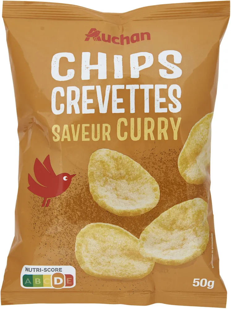 Chips crevettes saveur curry