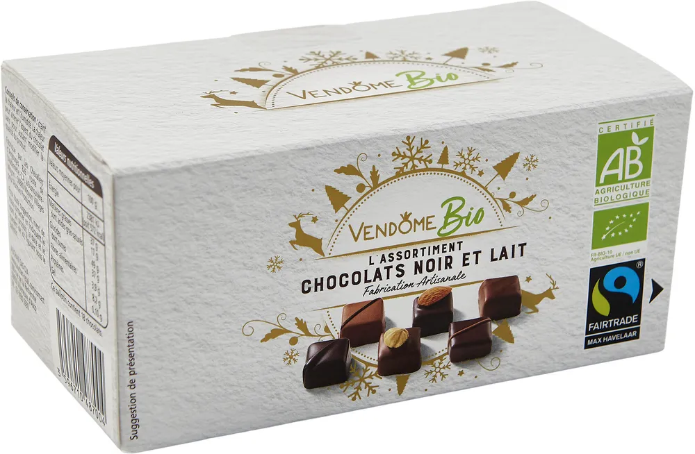 L'assortiment de chocolats noir et lait - Fabrication artisanale