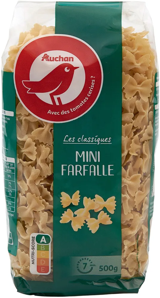 Pâtes alimentaires de qualité supérieure : coquillettes, alphabet, macaroni, cheveux d'ange, torti, nouilles, coudes rayés, serpentini, penne rigate, fusilli, farfalle, festonati, mini farfalle, petit
