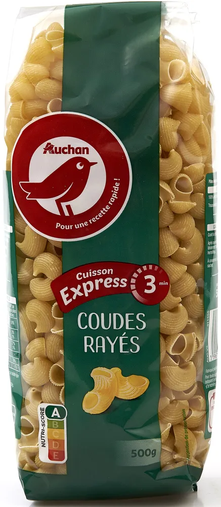Pâtes alimentaires de qualité supérieure à cuisson express : coudes rayés, macaroni, coquillettes, torti, farfalles, spaghetti