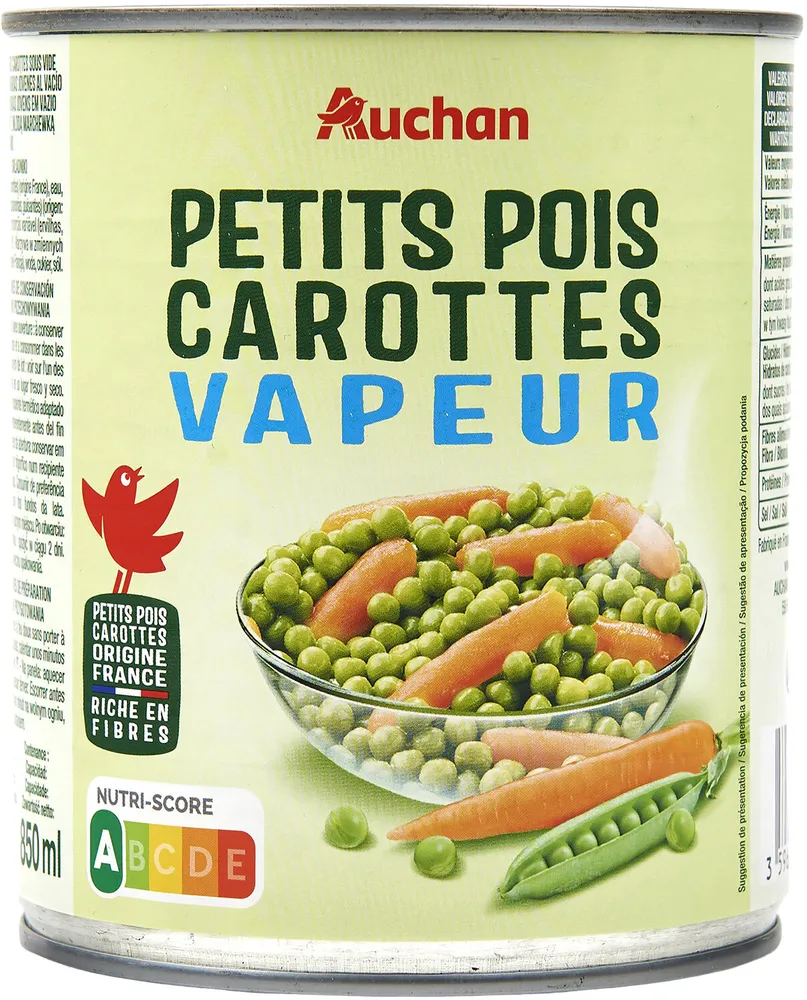 Petits pois carottes vapeur