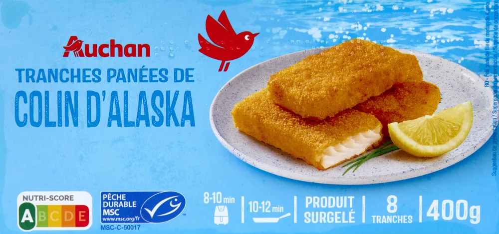 Tranches panées de colin d'Alaska