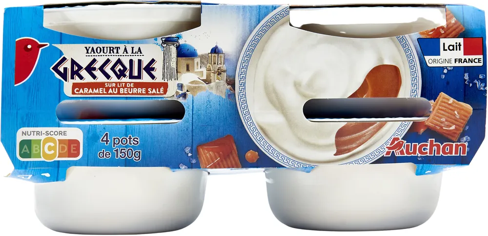 Yaourts à la grecque sur lit de caramel au beurre salé