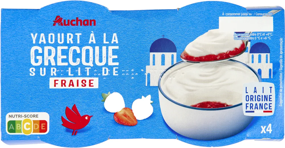 Yaourt a lagrecquesur lit de fraise 4x150