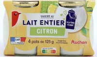 Yaourts au lait entier, sucré, au citron