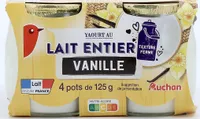 Yaourts au lait entier, sucré, à la vanille