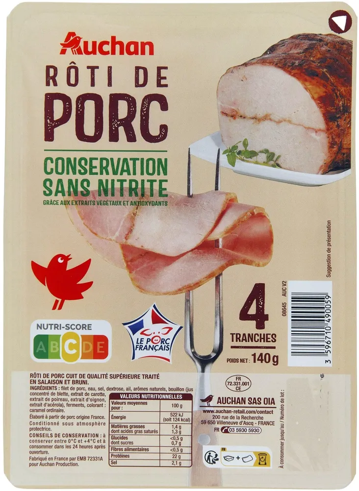Rôti de porc conservation sans nitrite