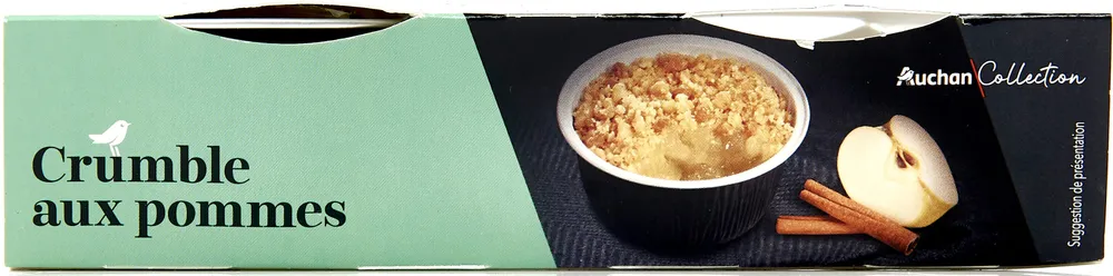 Crumble aux pommesPommes golden fondantes parfumées à la cannelle et recouvertes de biscuit