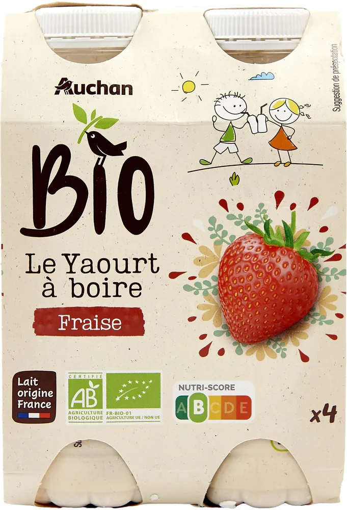Yaourt à boire fraise BIO