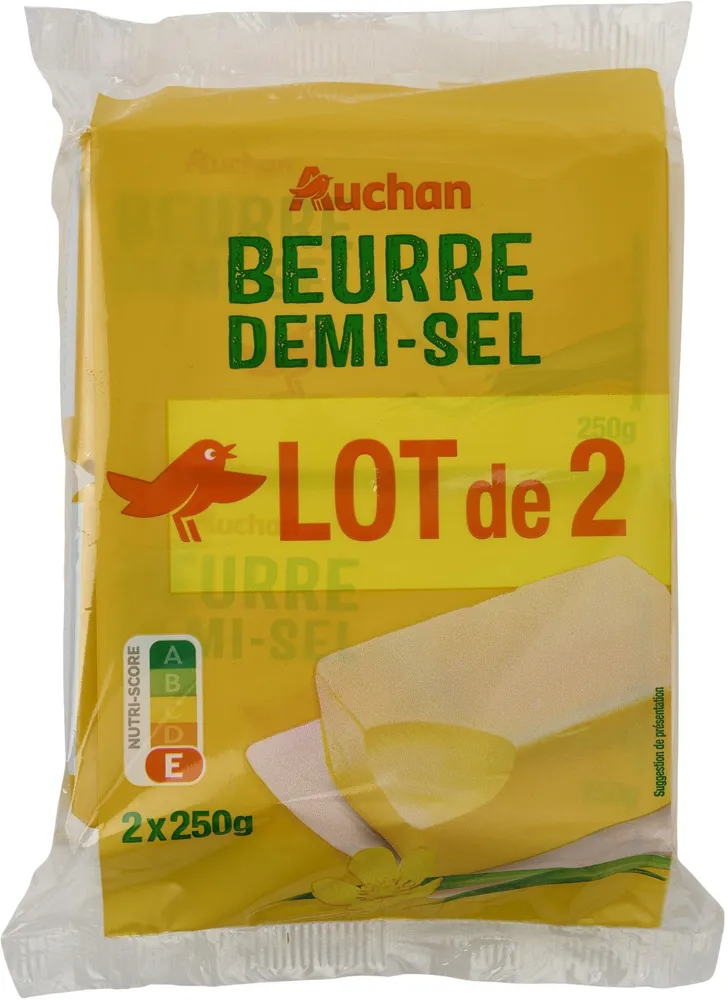 Beurre demi sel Auchan 250 gr