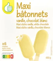 Maxi bâtonnets vanille, chocolat blanc