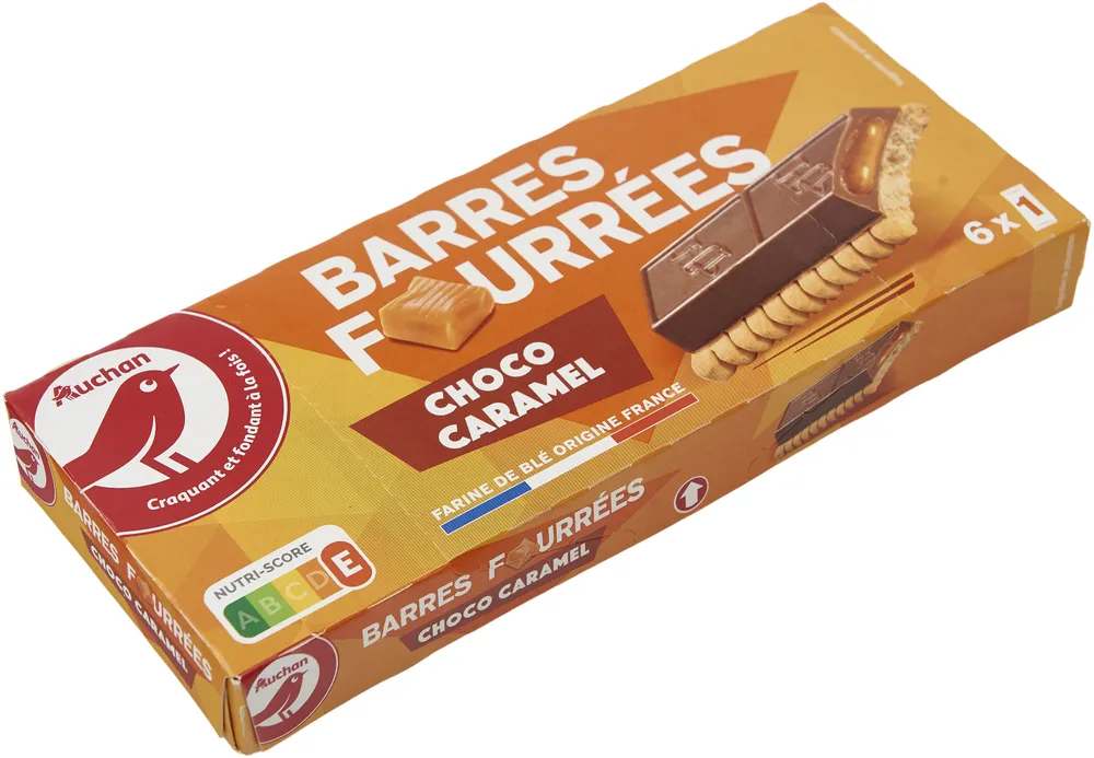 Barres fourrées choco-caramel
