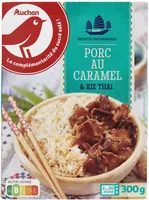 Porc au caramel et riz thai