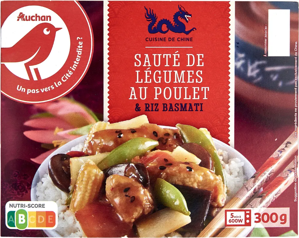 Cuisine de chineSauté de légumes au poulet et riz basmati