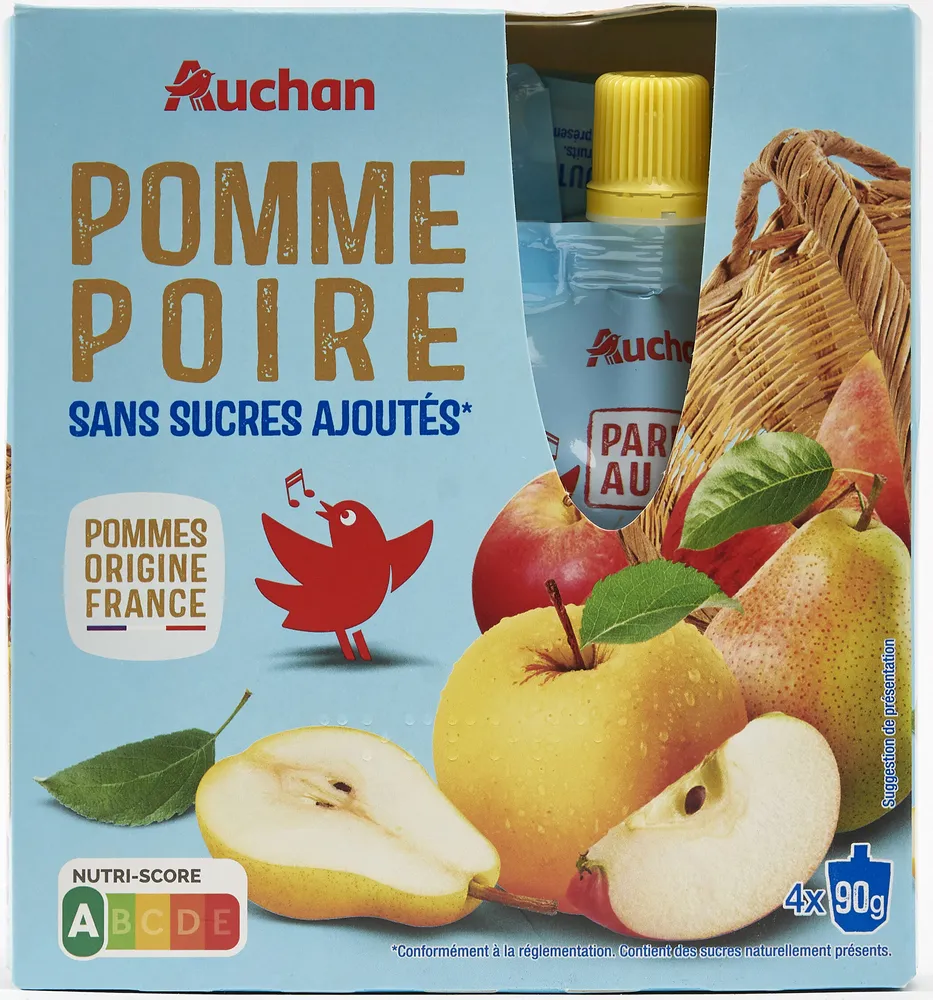 Pomme Poire Sans sucres Ajoutés**Conformément à la règlementation. Contient des sucres naturellement présents.
