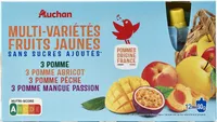 Purées et spécialités de fruits aromatisées panachées sans sucres ajoutés* (4 parfums)*Conformément à la règlementation. Contient des sucres naturellement présents.