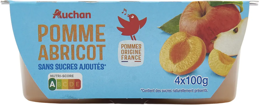 Pomme abricot sans sucres ajoutés**Contient des sucres naturellement présents.