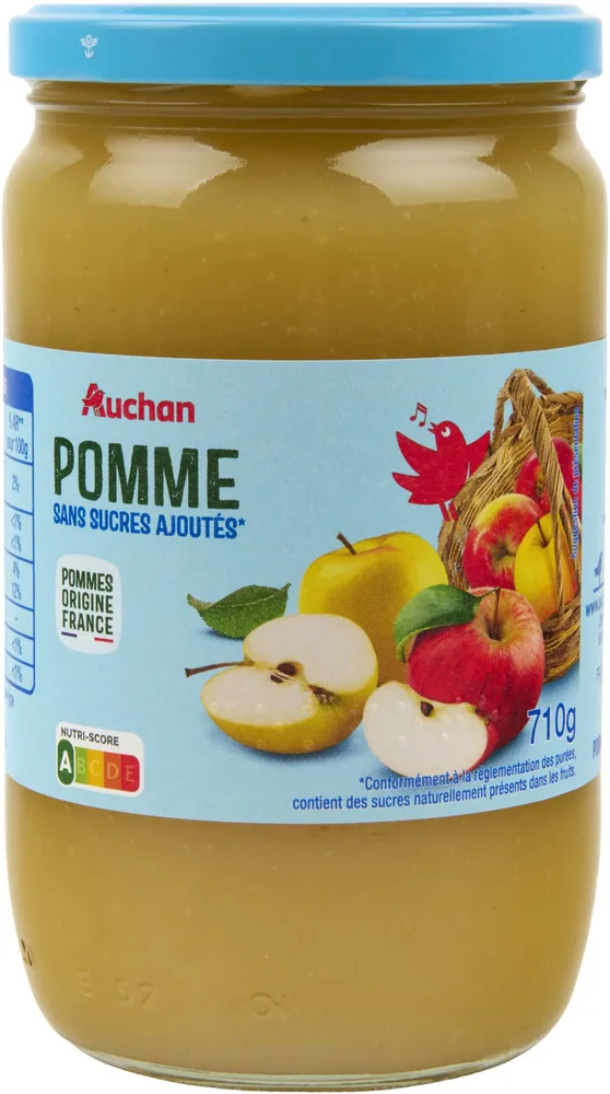 Pomme sans sucres ajoutés**Conformément à la réglementation des purées, contient des sucres naturellement présents dans les fruits.