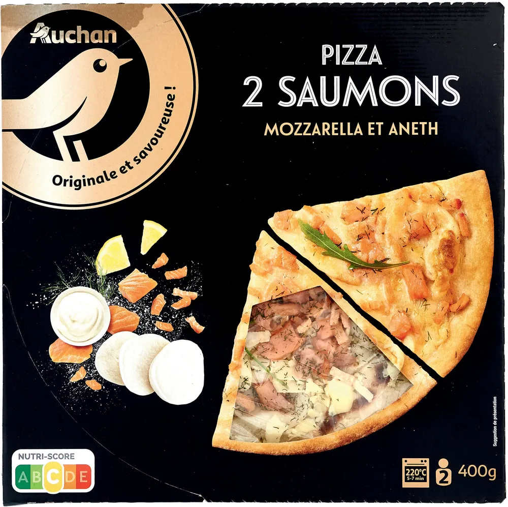 Pizza 2 saumons mozzarella et aneth