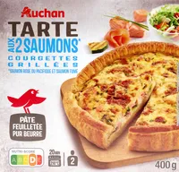 TARTE AUX 2 SAUMONS*, courgettes grillées*saumon rose du Pacifique et saumon fumé