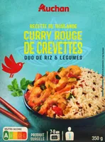 recette de Thaïlande curry rouge de crevettesduo de riz et légumes