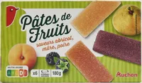 Pâtes de fruits saveurs abricot, mûre, poire