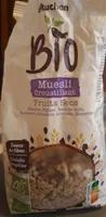Muesli croustillant fruits secsRaisins, Figues, Noix de coco, Bananes, Amandes, Abricots, Noisettes