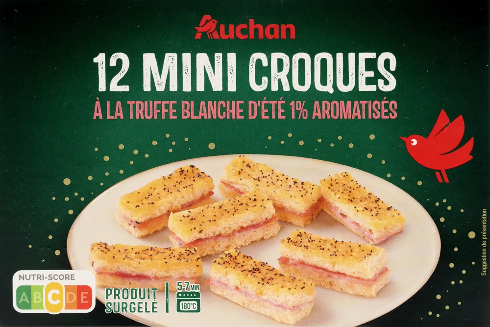 12 Mini-croques à la truffe blanche d'été 1% aromatisés