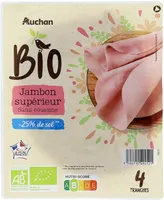 Jambon supérieur issu de l'agriculture biologique - 25% de sel**