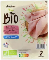 Jambon supérieur issu de l'agriculture biologique - 25% de sel**