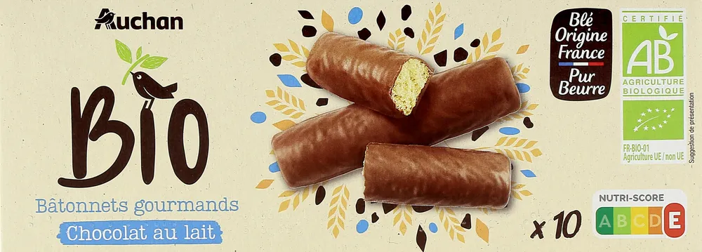 Bâtonnets gourmands chocolat au lait