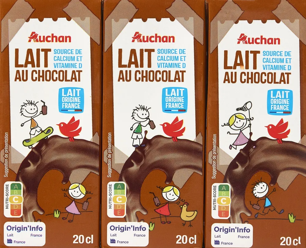 Lait chocolaté source de calcium et vitamine D