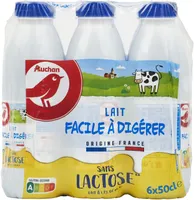 Lait facile à digérersans lactose **lait à 1.2 % de M.G** dont lactose (<0.1g/L/100ml)