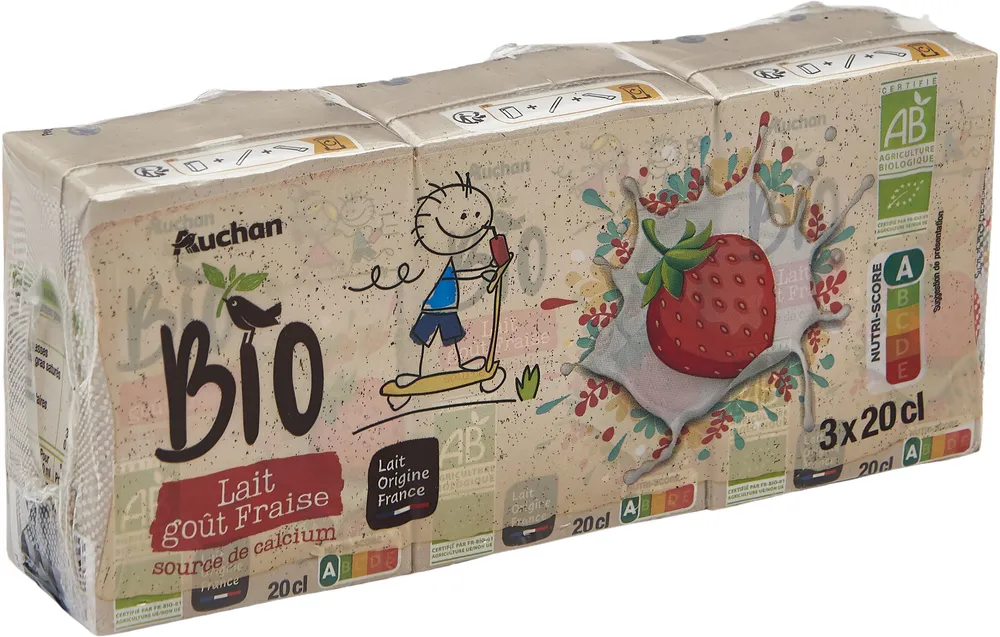 Lait bio goût Fraise