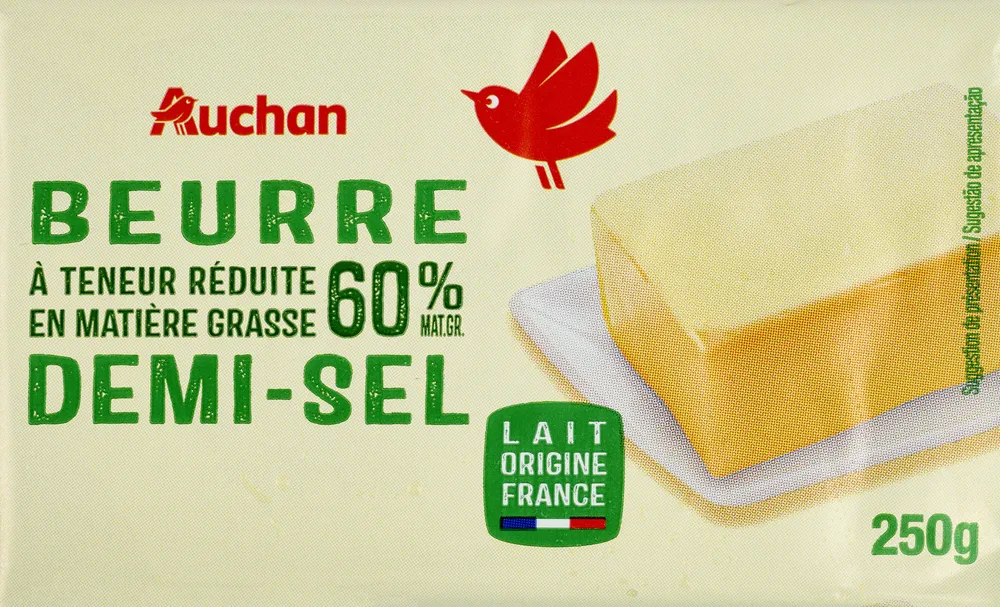 Beurre à teneur réduite en matière grasse60% Mat. Gr.DEMI-SEL