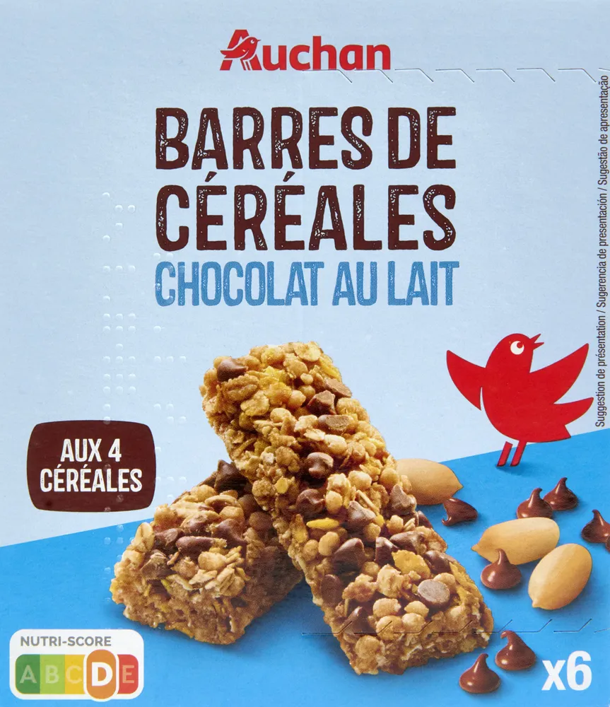 Barres de céréales chocolat au lait