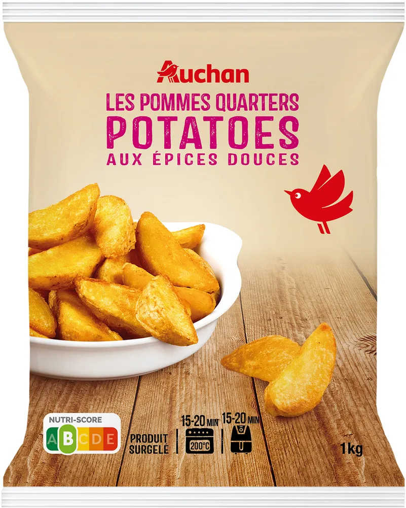 les pommes quarters Potatoes aux épices douces