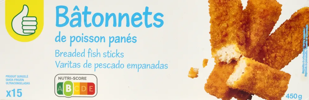 Bâtonnets de poisson panes