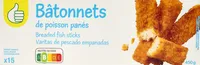 Bâtonnets de poisson panes