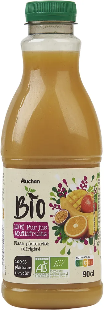 BIO 100% pur jus - MULTIFRUITS - Flash pasteurisé, réfrigéré